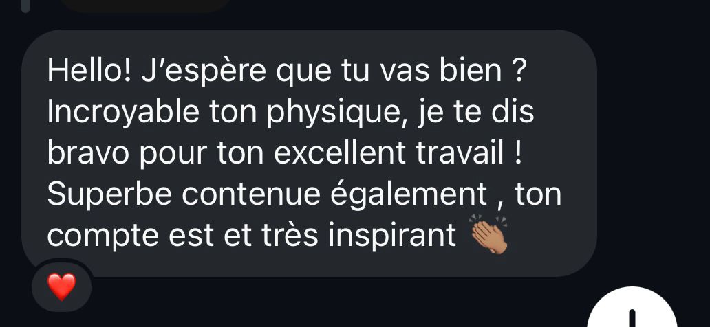 DM abonnée Instagram - ton compte est inspirant