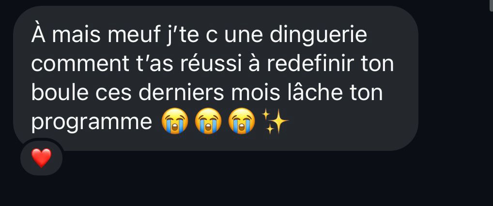 DM abonnée Instagram - réaction transformation Tara