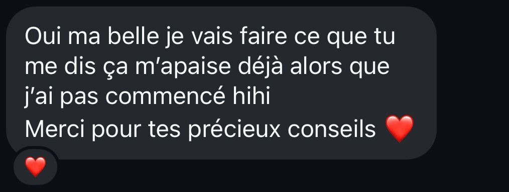 DM abonnée Instagram - merci pour tes conseils